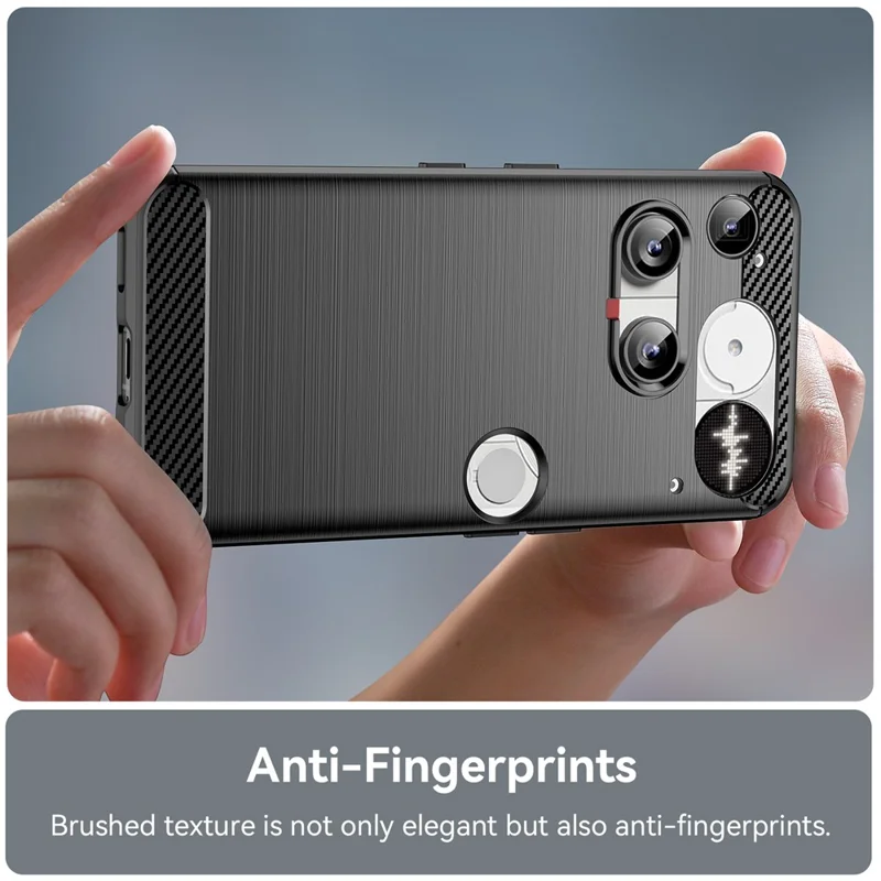 Étui Pour Nothing Phone (3) 5G Coque de Protection Texture Fibre de Carbone Brossée - Noir