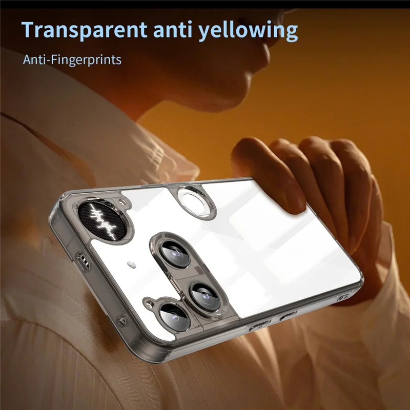 For Nothing Phone (3) 5G Case TPU + Acrylic Phone Back Cover Anti Yellowing - Black