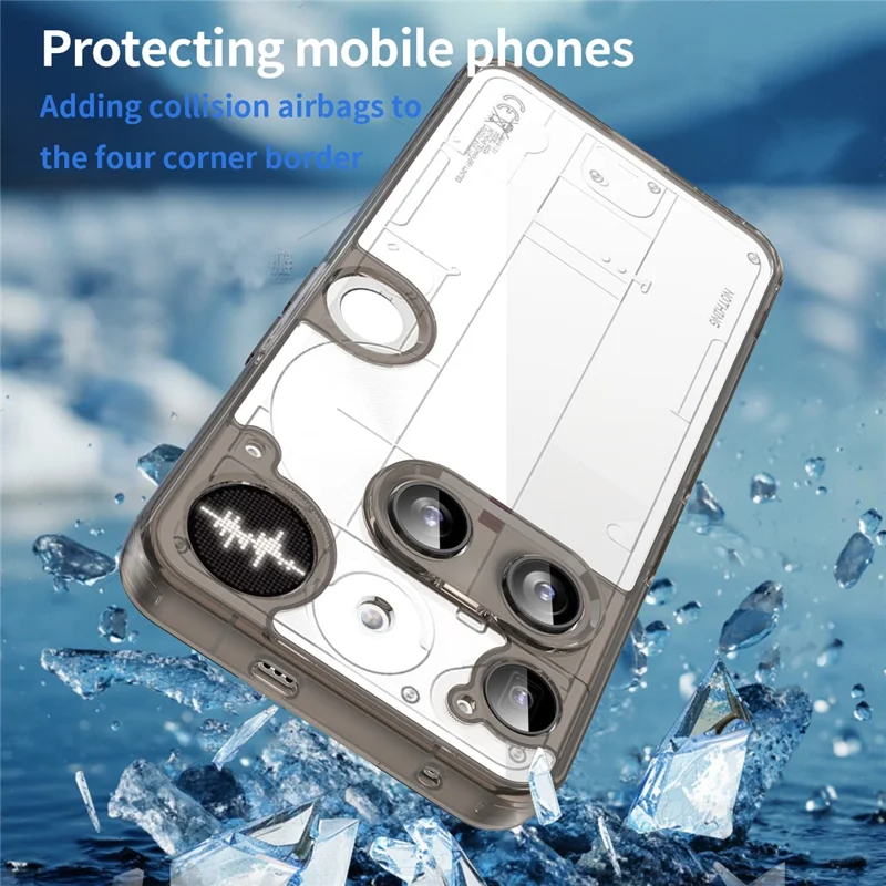 For Nothing Phone (3) 5G Case TPU + Acrylic Phone Back Cover Anti Yellowing - Black
