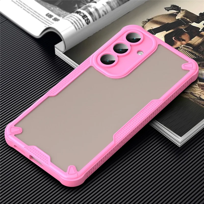 Cover per Samsung Galaxy S25 FE - Custodia Protettiva PC + TPU Semi-Trasparente con Finitura Opaca - Rosa