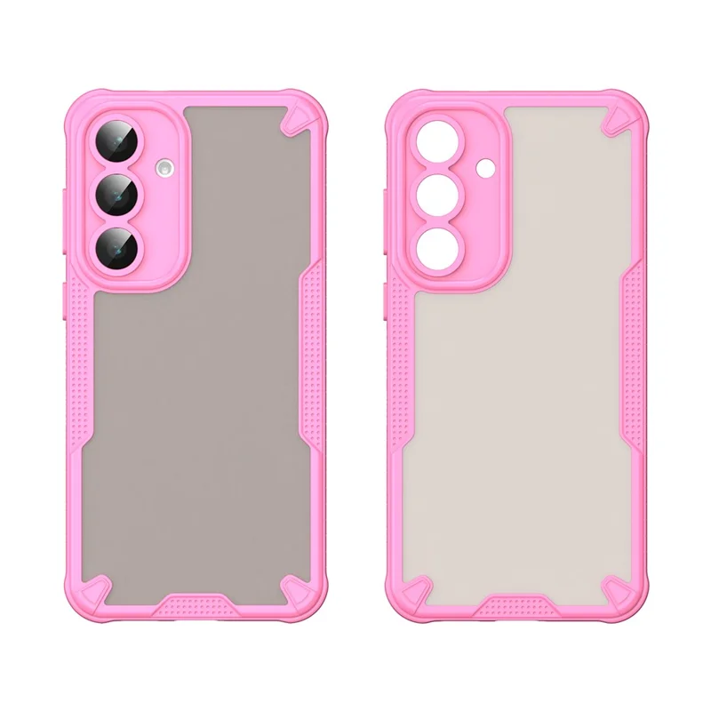 Cover per Samsung Galaxy S25 FE - Custodia Protettiva PC + TPU Semi-Trasparente con Finitura Opaca - Rosa