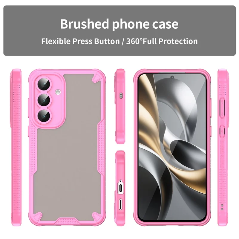 Cover per Samsung Galaxy S25 FE - Custodia Protettiva PC + TPU Semi-Trasparente con Finitura Opaca - Rosa