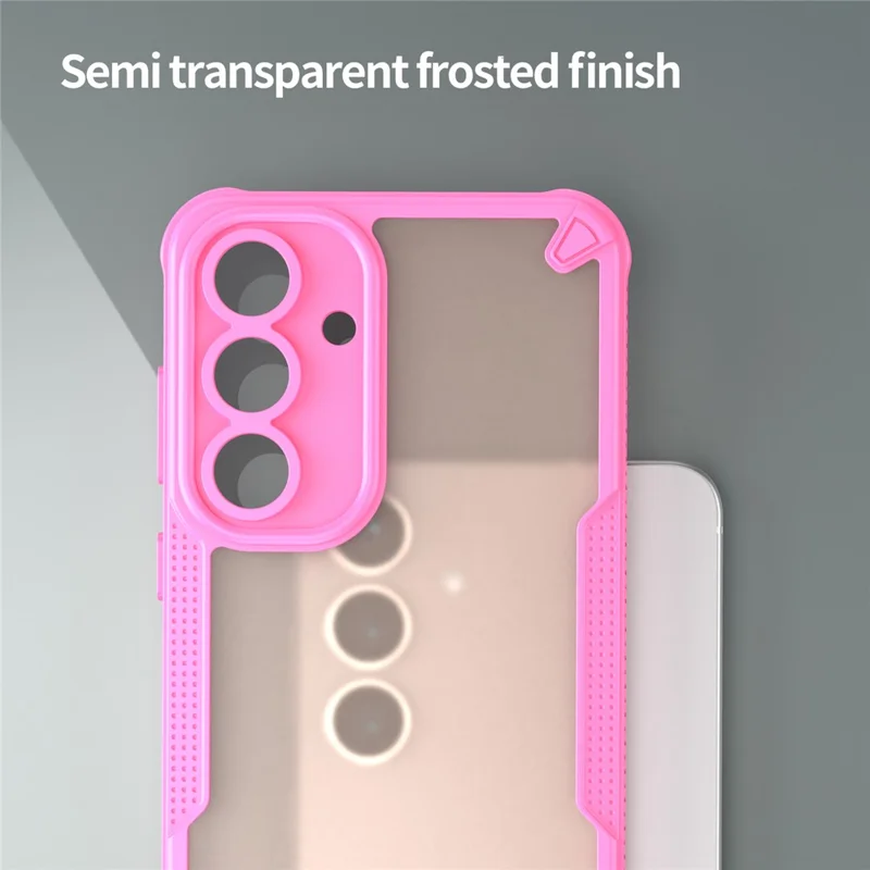 Cover per Samsung Galaxy S25 FE - Custodia Protettiva PC + TPU Semi-Trasparente con Finitura Opaca - Rosa