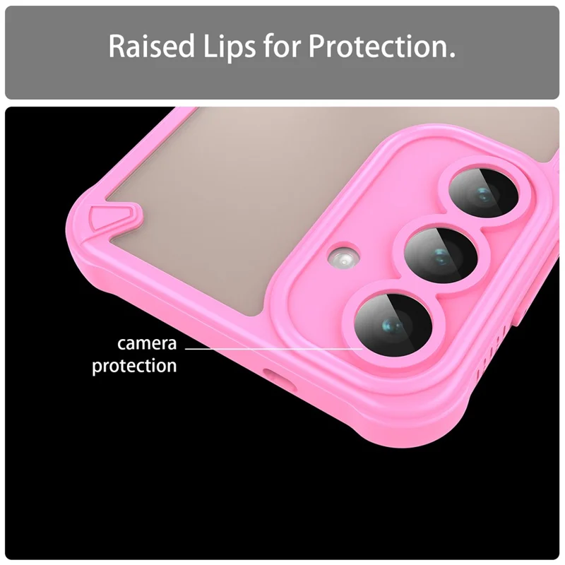 Cover per Samsung Galaxy S25 FE - Custodia Protettiva PC + TPU Semi-Trasparente con Finitura Opaca - Rosa