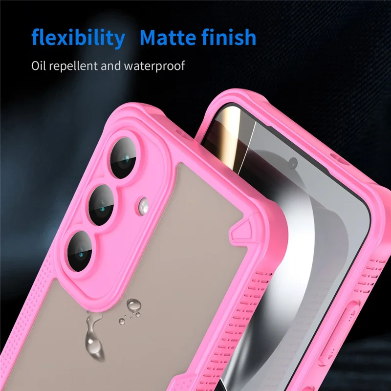 Cover per Samsung Galaxy S25 FE - Custodia Protettiva PC + TPU Semi-Trasparente con Finitura Opaca - Rosa