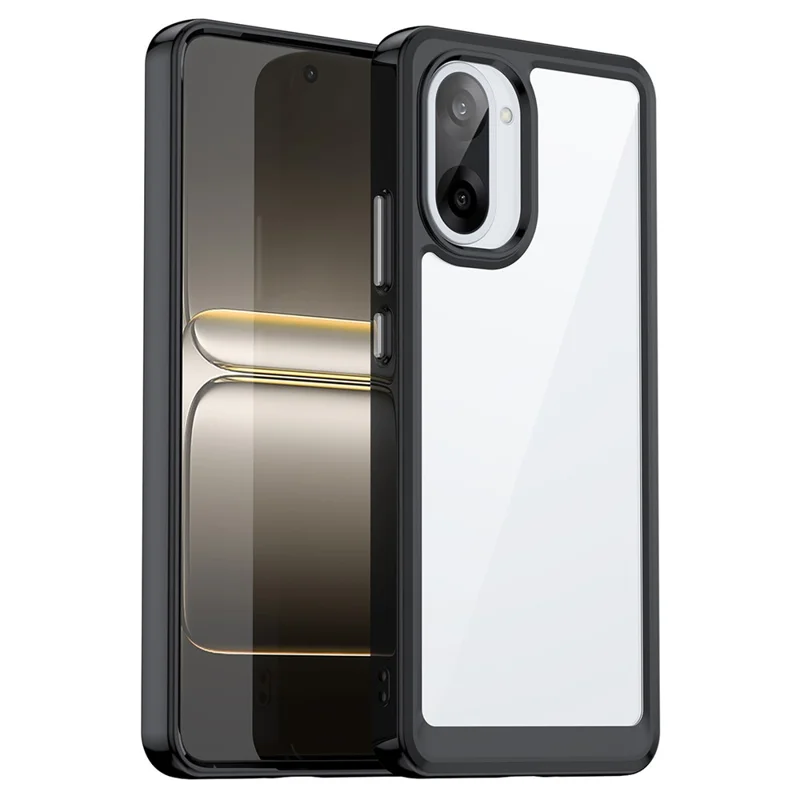 Capa para OnePlus Ace 5 Racing 5G / Nord CE5 5G em TPU + Acrílico - Capa Protetora Transparente - Preta