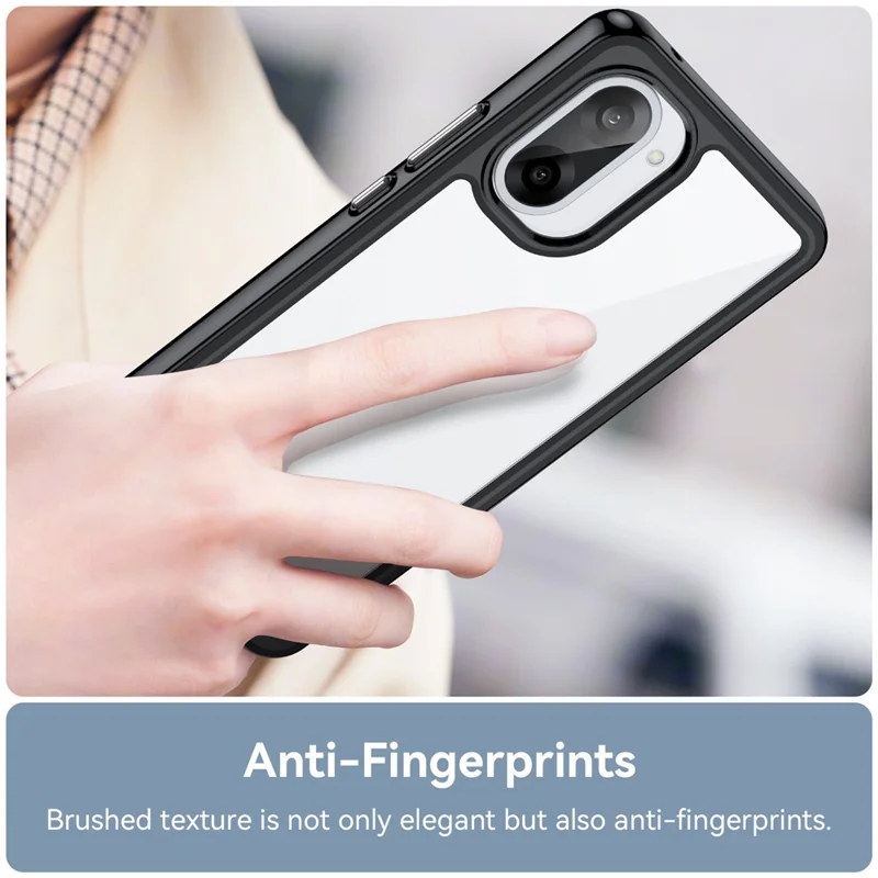Capa para OnePlus Ace 5 Racing 5G / Nord CE5 5G em TPU + Acrílico - Capa Protetora Transparente - Preta