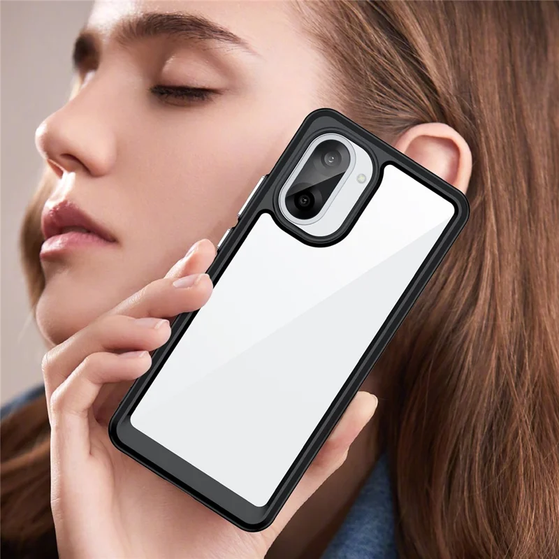 Capa para OnePlus Ace 5 Racing 5G / Nord CE5 5G em TPU + Acrílico - Capa Protetora Transparente - Preta