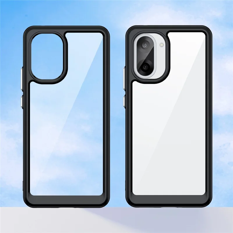 Capa para OnePlus Ace 5 Racing 5G / Nord CE5 5G em TPU + Acrílico - Capa Protetora Transparente - Preta