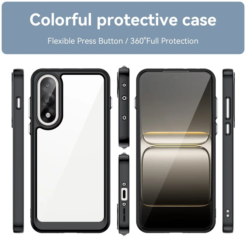 Für OnePlus Nord 5 5G / Ace 5 Ultra 5G Hülle TPU + Acryl Schutzhülle Transparent Handyhülle - Schwarz