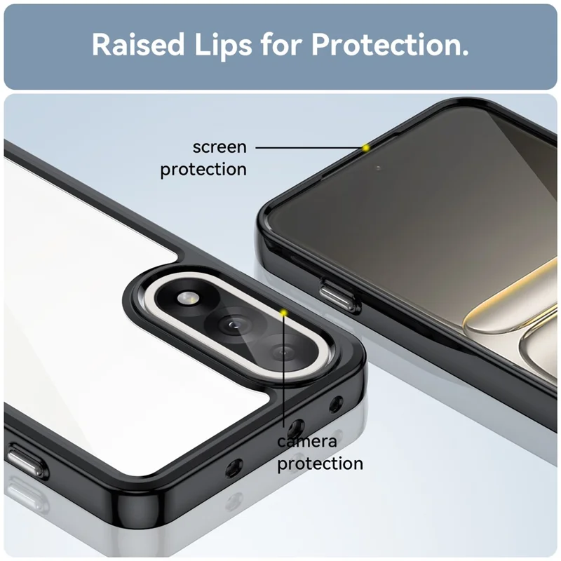 Für OnePlus Nord 5 5G / Ace 5 Ultra 5G Hülle TPU + Acryl Schutzhülle Transparent Handyhülle - Schwarz