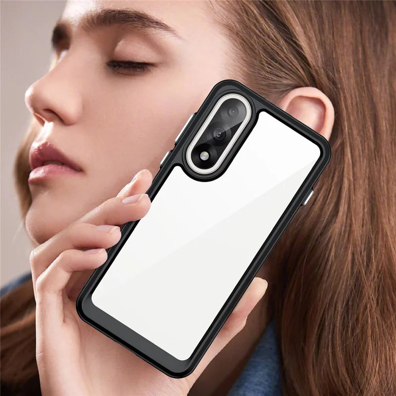 Für OnePlus Nord 5 5G / Ace 5 Ultra 5G Hülle TPU + Acryl Schutzhülle Transparent Handyhülle - Schwarz