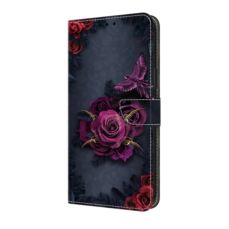 Per Samsung Galaxy A16 5G / 4G Cover a Portafoglio con Stampa a Fantasia, in Pelle PU con Supporto Pieghevole - Fiori Viola Brillanti
