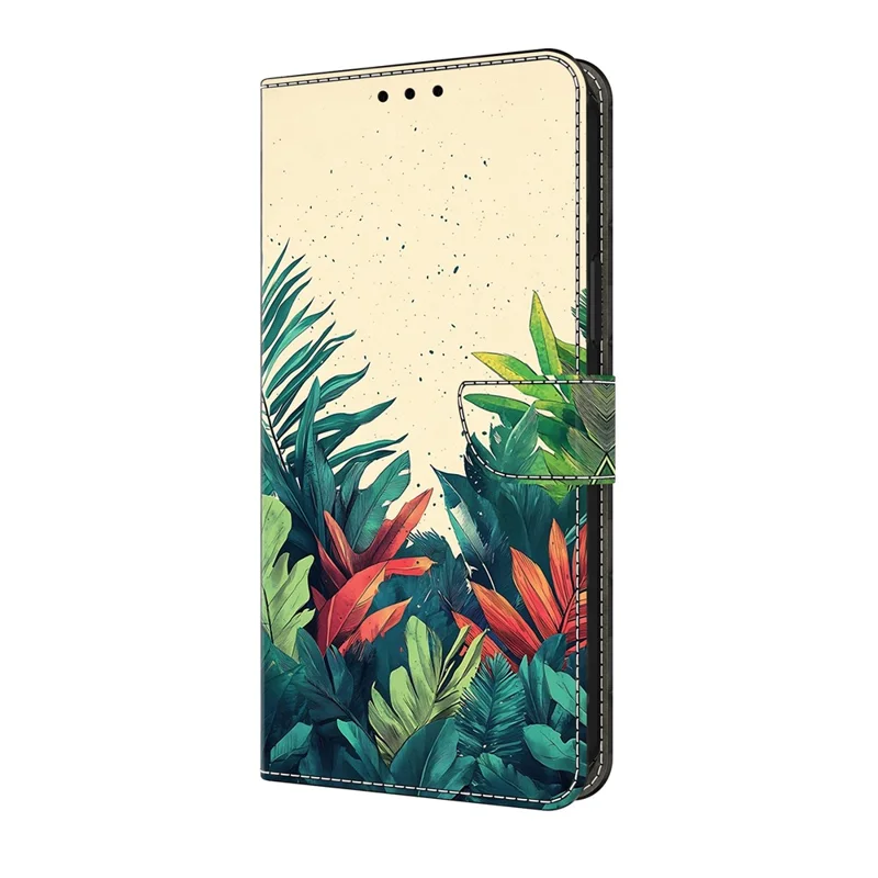 Für Samsung Galaxy S25 Brieftasche Fall Musterdruck PU Leder Flip Ständer Telefonabdeckung - Blätter