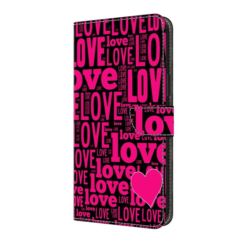 Per Google Pixel 10 Pro XL Custodia Wallet Stampa a Motivi Flip in Pelle PU Cover Telefono in Piedi - AMORE