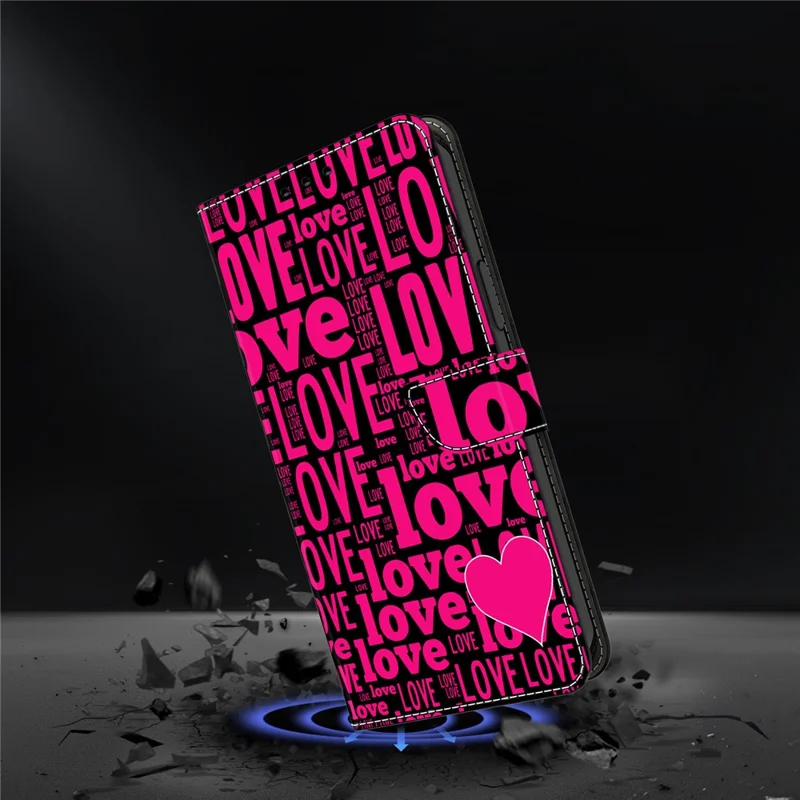For Sony Xperia 1 VII Wallet Case Pattern Printing PU Leather Flip Stand Phone Cover - LOVE
