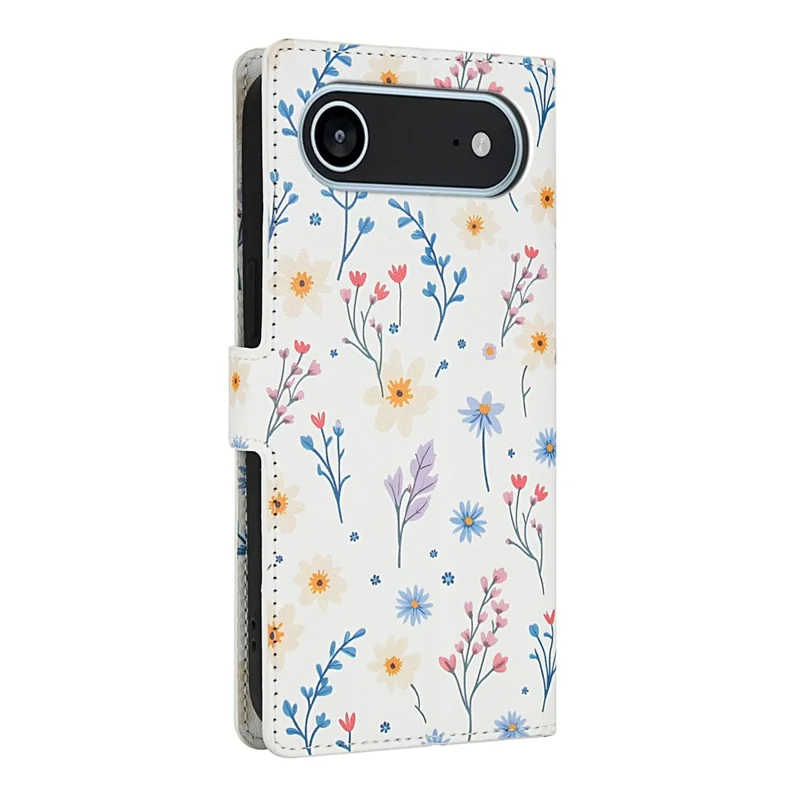 For iPhone Air Wallet Case Rhombic Floral Design Leather Flip Phone Cover with Strap - A2