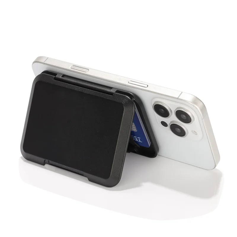 Magnetic Card Holder Case PC Cellphone Card Slots with Kickstand Function