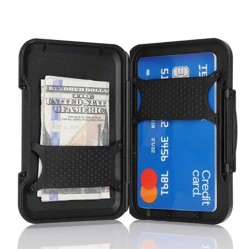 Magnetic Card Holder Case PC Cellphone Card Slots with Kickstand Function