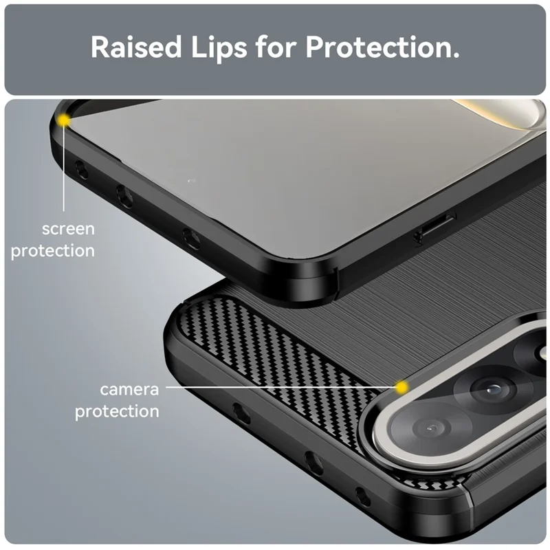 Funda Protectora para OnePlus Ace 5 Ultra 5G / Nord 5 5G con Textura de Fibra de Carbono Cepillada - Negro