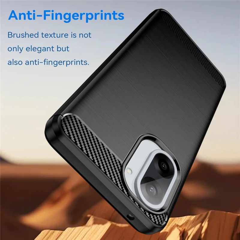 Étui de protection pour OnePlus Ace 5 Racing 5G / Nord CE5 5G Texture en fibre de carbone brossée - Noir