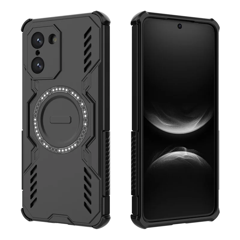 Für OnePlus Nord CE5 5G / Ace 5 Racing 5G Magnetische Hülle Schmetterling Rüstung Hohle Wärmeableitung PC + TPU Handyhülle - Schwarz