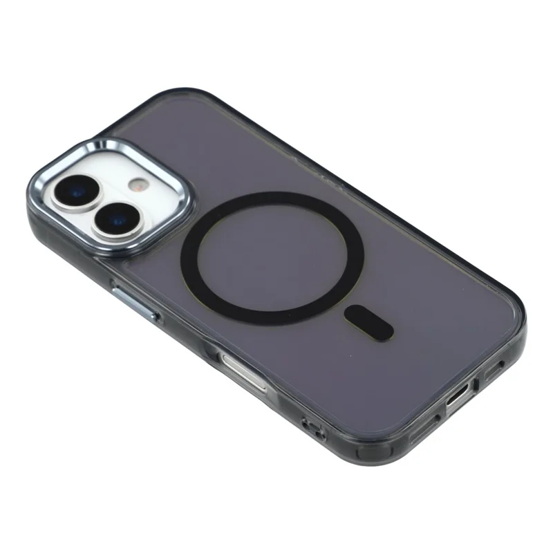 For iPhone 17 Case Compatible with MagSafe Color Changing TPU Phone Back Cover - Black