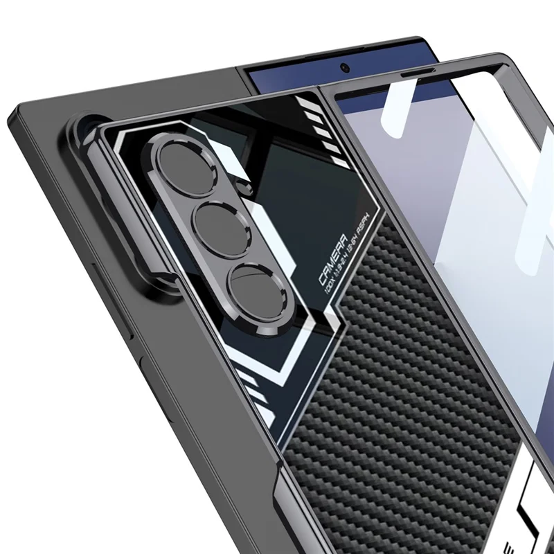 GKK для Samsung Galaxy Z Fold7 5G магнитный чехол с электролитическим ПК + закаленное стекло + кожаная обложка для телефона - Серый