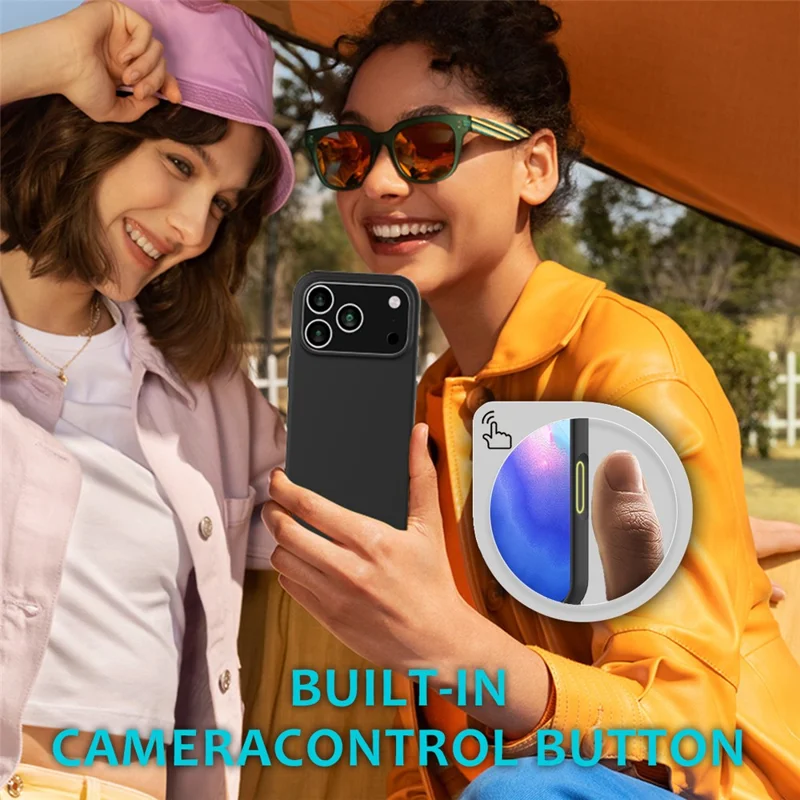 Étui pour iPhone 17 Pro Antichoc avec Revêtement Intérieur en Silicone Liquide - Couverture Arrière de Téléphone - Noir