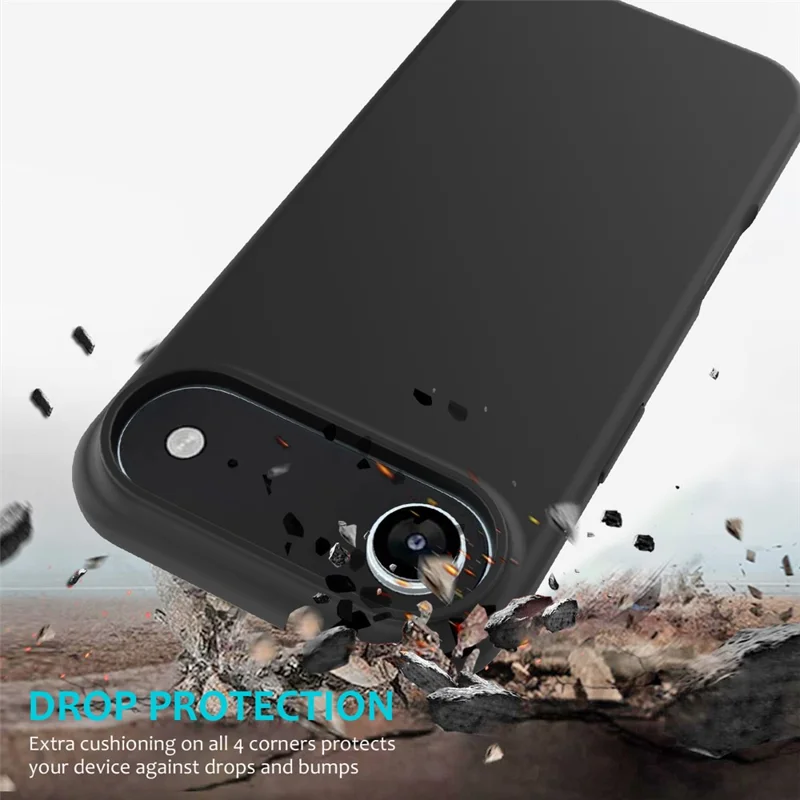 Pour iPhone 17 Étui Air Antichoc avec Revêtement Intérieur en Silicone Liquide Housse de Protection Arrière - Noir