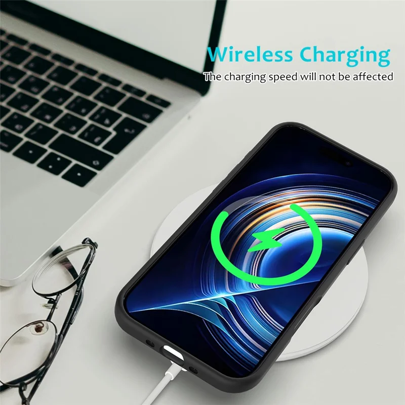 Pour iPhone 17 Étui Air Antichoc avec Revêtement Intérieur en Silicone Liquide Housse de Protection Arrière - Noir