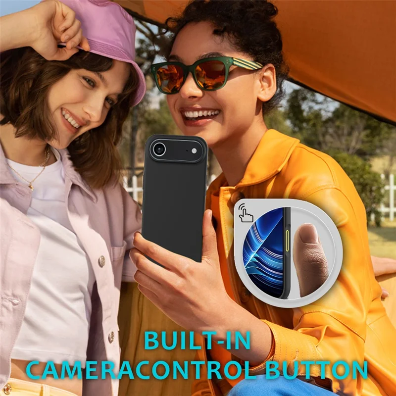 Pour iPhone 17 Étui Air Antichoc avec Revêtement Intérieur en Silicone Liquide Housse de Protection Arrière - Noir
