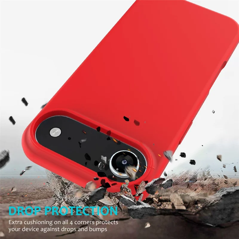 For iPhone Air Case Drop Proof Liquid Silicone Soft Lining Back Phone Cover - Red