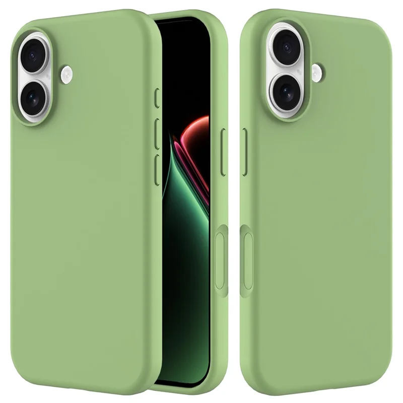 For iPhone 17 Case Drop Proof Liquid Silicone Soft Lining Back Phone Cover - Mint Green