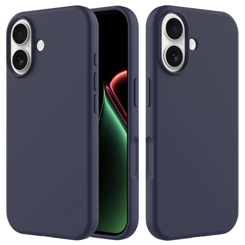 For iPhone 17 Case Drop Proof Liquid Silicone Soft Lining Back Phone Cover - Midnight Blue