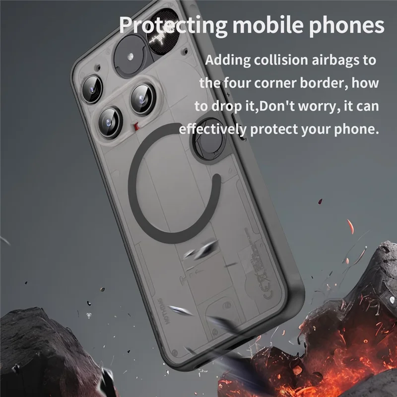 For Nothing Phone (3) 5G Case Compatible with MagSafe Anti Drop PC + TPU Phone Cover - Black