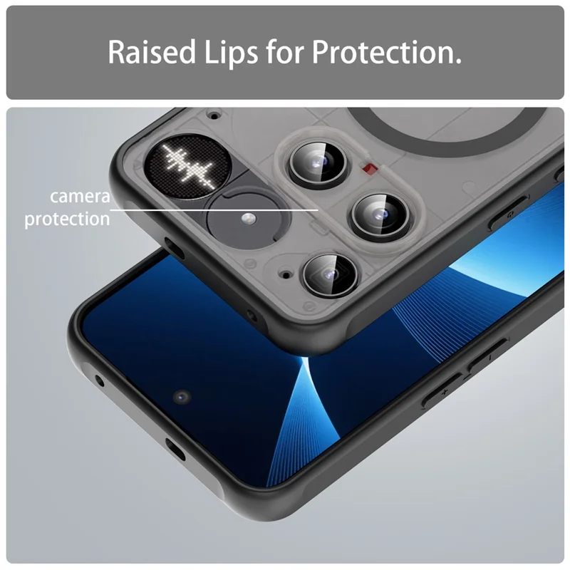 For Nothing Phone (3) 5G Case Compatible with MagSafe Anti Drop PC + TPU Phone Cover - Black