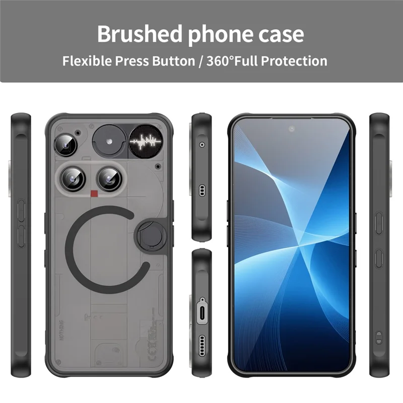 For Nothing Phone (3) 5G Case Compatible with MagSafe Anti Drop PC + TPU Phone Cover - Black