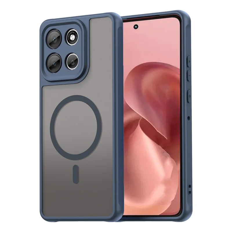 Für Motorola Moto G86 5G Hülle Kompatibel mit MagSafe Stoßfest PC + TPU Handyhülle - Blau