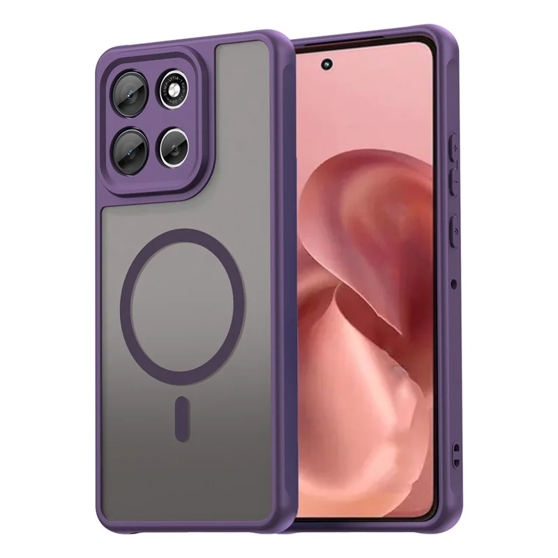 For Motorola Moto G86 5G Magnetic Case Anti Drop PC + TPU Phone Cover - Purple