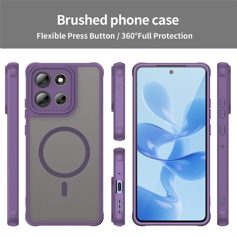 For Motorola Moto G86 5G Magnetic Case Anti Drop PC + TPU Phone Cover - Purple
