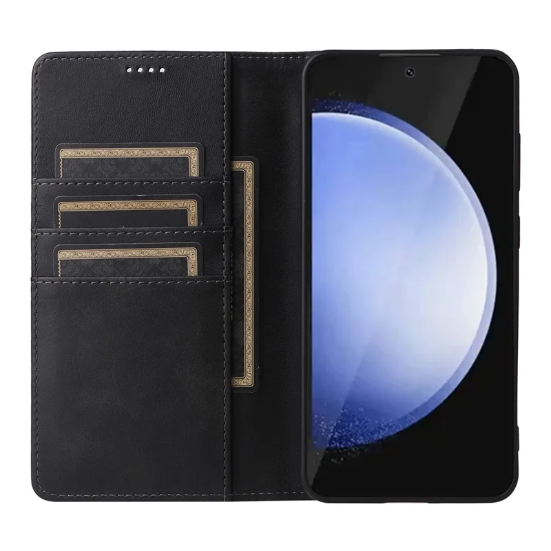 Für Samsung Galaxy S25 FE Hülle mit RFID-Blocking PU-Leder Handywallet Schutzhülle - Schwarz