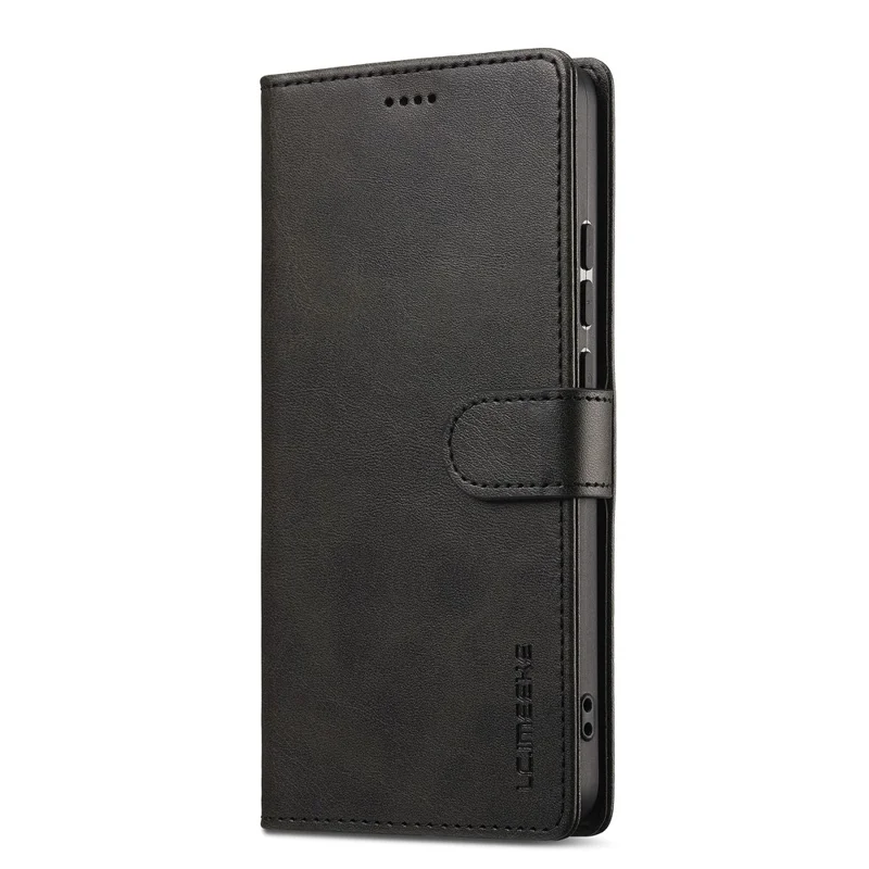 LC.IMEEKE Pour Xiaomi Poco X7 Pro 5G Coque Texture Veau Cuir PU Support Portefeuille Housse de Téléphone - Noir