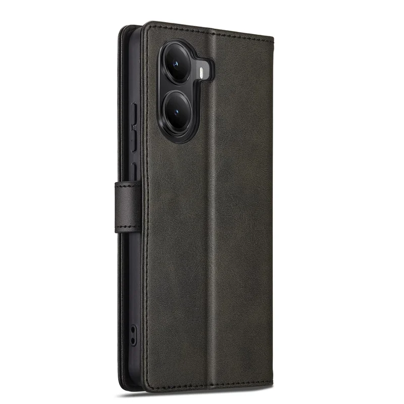 LC.IMEEKE Pour Xiaomi Poco X7 Pro 5G Coque Texture Veau Cuir PU Support Portefeuille Housse de Téléphone - Noir