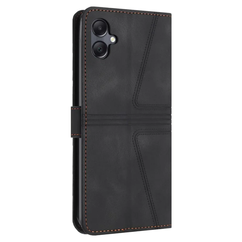 Funda tipo cartera para Samsung Galaxy A07 4G con triángulos impresos, antiarañazos - Negro