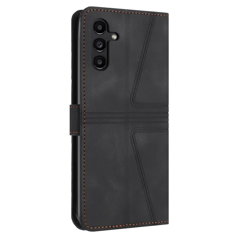 Für Samsung Galaxy A17 5G Hülle Dreieck-Muster Kratzfeste Handy-Brieftasche - Schwarz