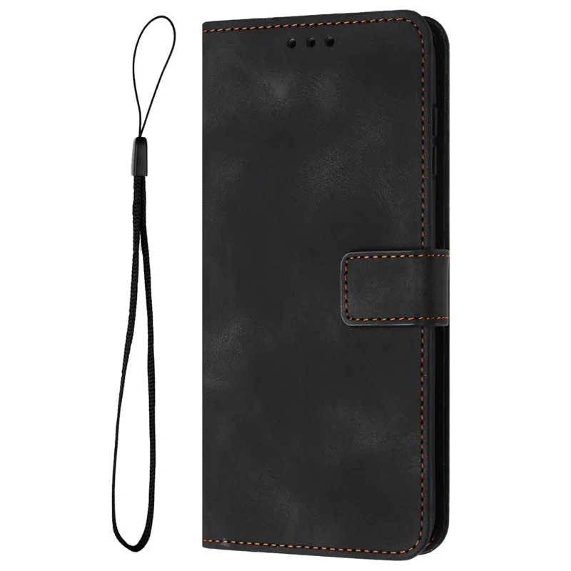 Wallet Case for Honor X6c 4G / X6b 4G / X6a 4G / X5b / X5b Plus Solid Color Leather Protective Phone Cover - Black