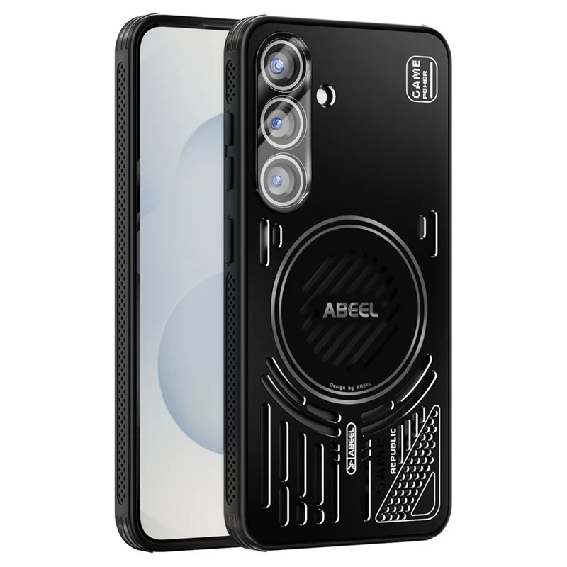 ABEEL для Samsung Galaxy S25 магнитный чехол из алюминиевого сплава + ПК + ТПУ с полой системой теплоотвода - Черный