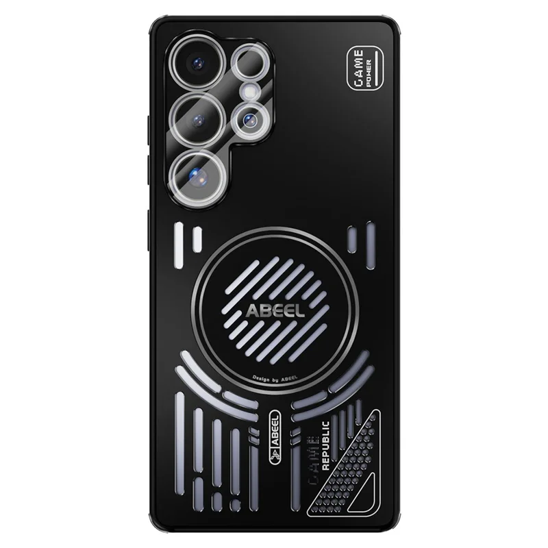 ABEEL для Samsung Galaxy S25 Ultra магнитный чехол из алюминиевого сплава + ПК + ТПУ с полой системой теплоотвода - Черный