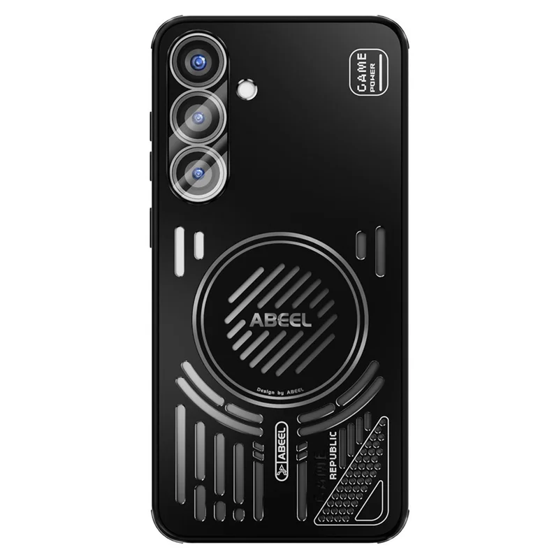 ABEEL Pour Samsung Galaxy S25+ Étui Magnétique en Alliage d'Aluminium + PC + TPU à Dissipation Thermique - Noir
